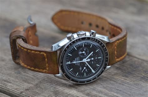 omyzam watch band vintage genuine leather omega speedmaster